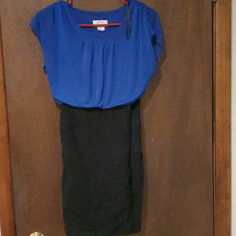 Black and blue dress